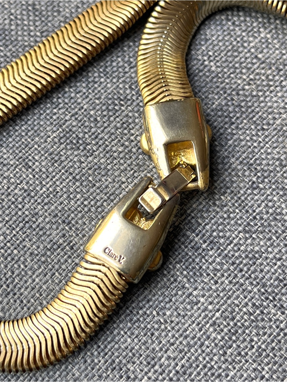 Clare Gold-Tone Snake Chain Collar Necklace - Picture 8 of 9